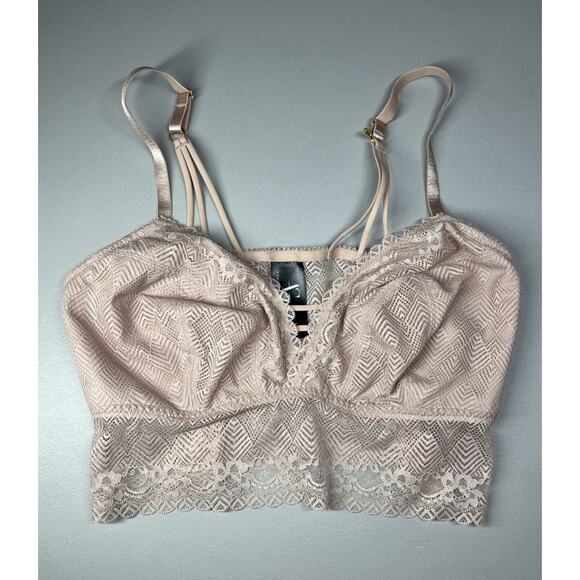 Ashley Graham Lace Bralette Size 1X Convertible Strap Sparking Champagne - Picture 1 of 7